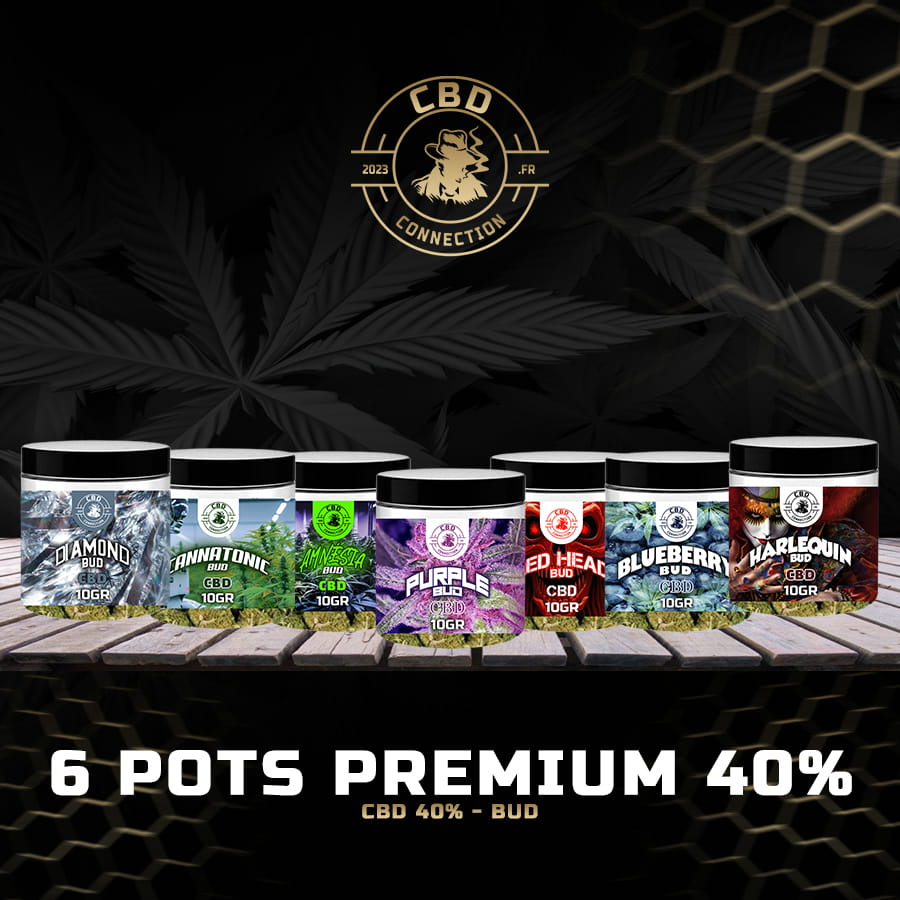 6 Pots Premium Fleurs CBD 40%