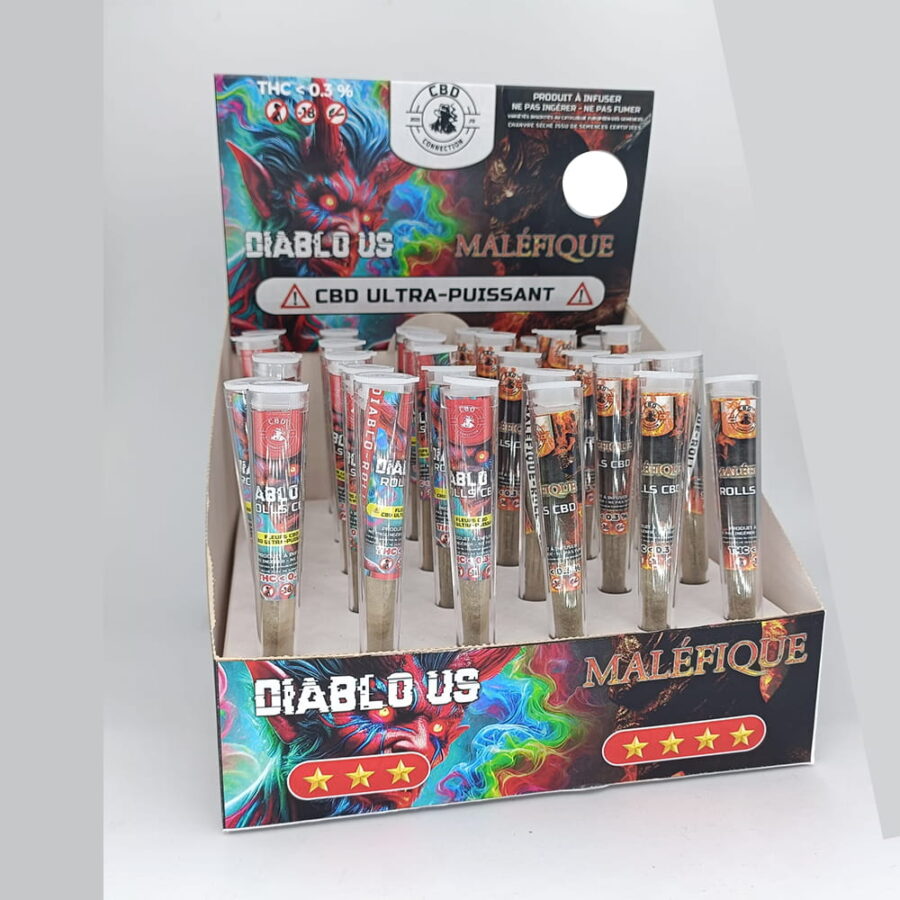 Display de 15 pré-rolls CBD Diablo Us / 15 Maléfique